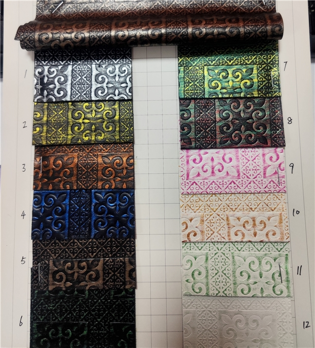 synthetic leather bump texture ethnic style geometric patterns rubbing faux leather