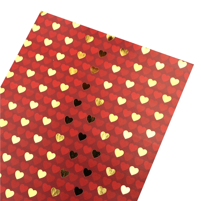 self printed gold foil faux leather fabric