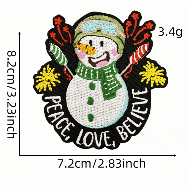 santa claus embroidery fabric sticker, ironing adhesive backing