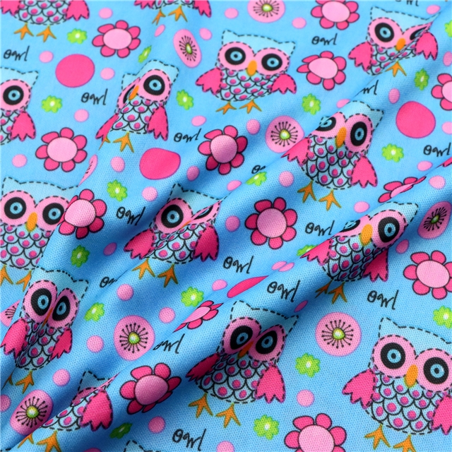 2 ways flower owl knit fabric
