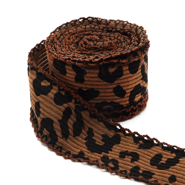 leopard corduroy double layer two-color hook ribbon