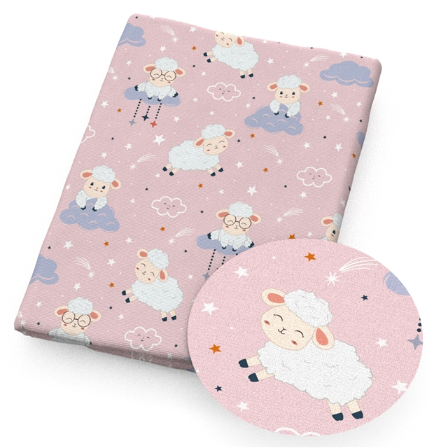 polyester cotton cute sheep series polyester cotton fabric set (12 pcs/set) polyester cotton fabric,20*20cm(7.9*7.9
