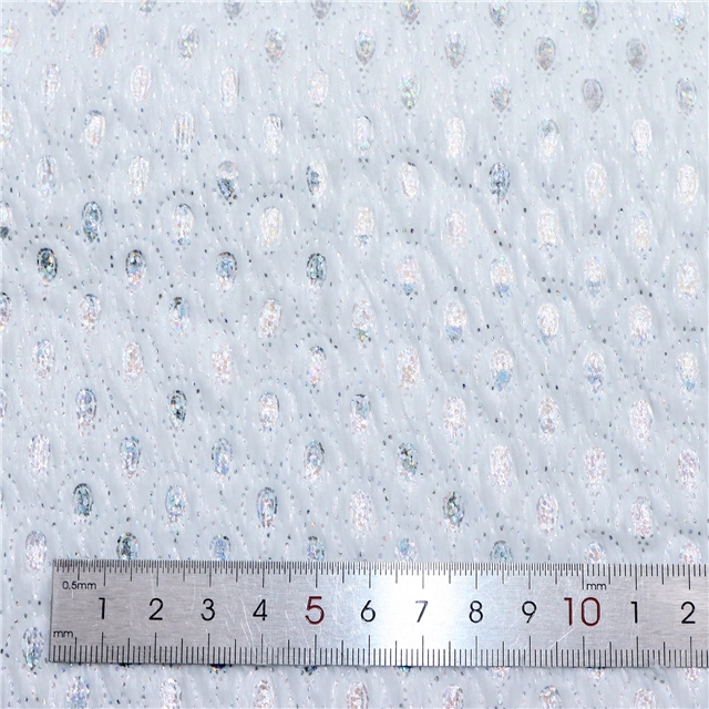 colorful laser hot silver droplet fish scale pattern PV velvet fabric