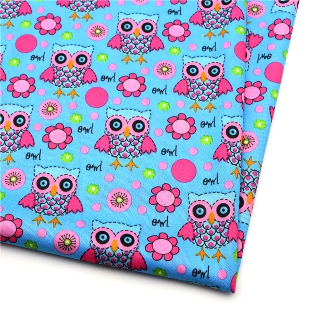 2 ways flower owl knit fabric