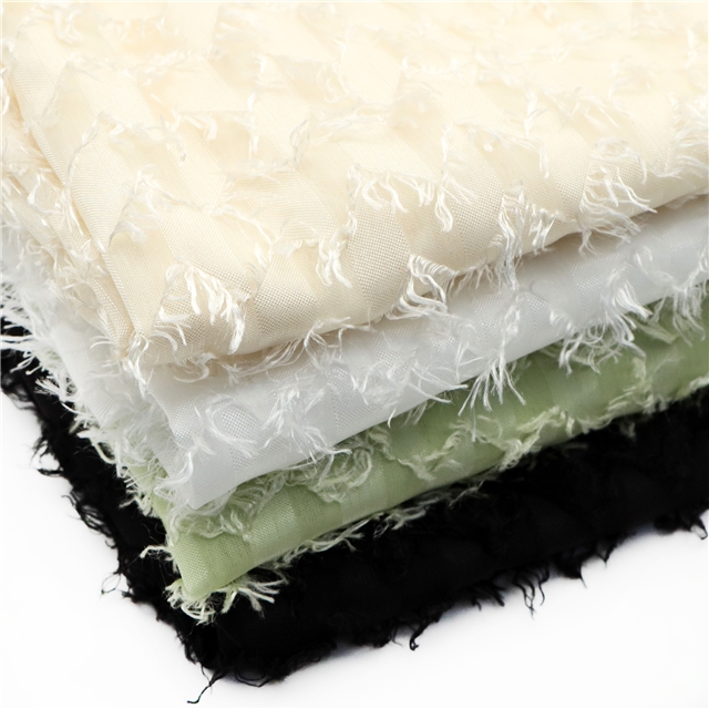 plain tassel cut chiffon fabric
