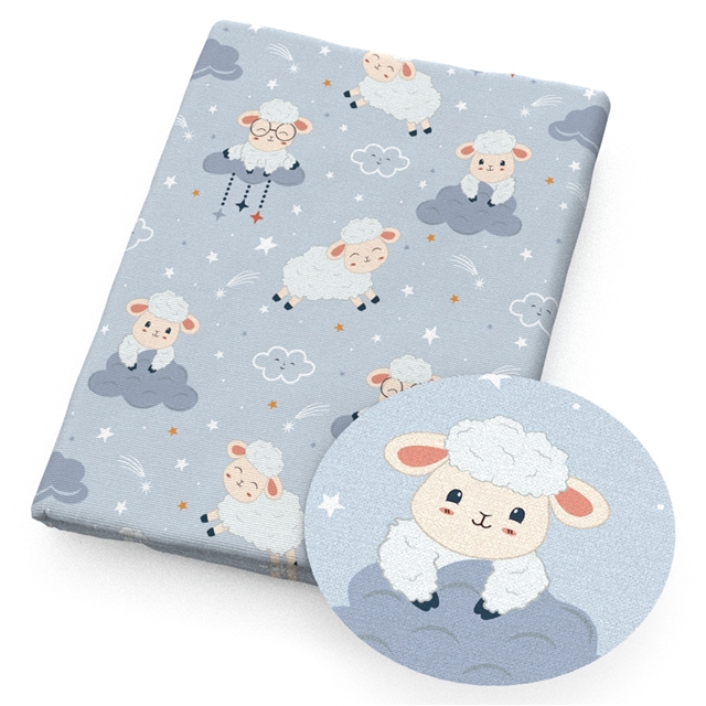 polyester cotton cute sheep series polyester cotton fabric set (12 pcs/set) polyester cotton fabric,20*20cm(7.9*7.9