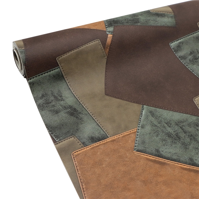 synthetic leather retro splicing PVC synthetic leather 30*135cm(11.8*53.1