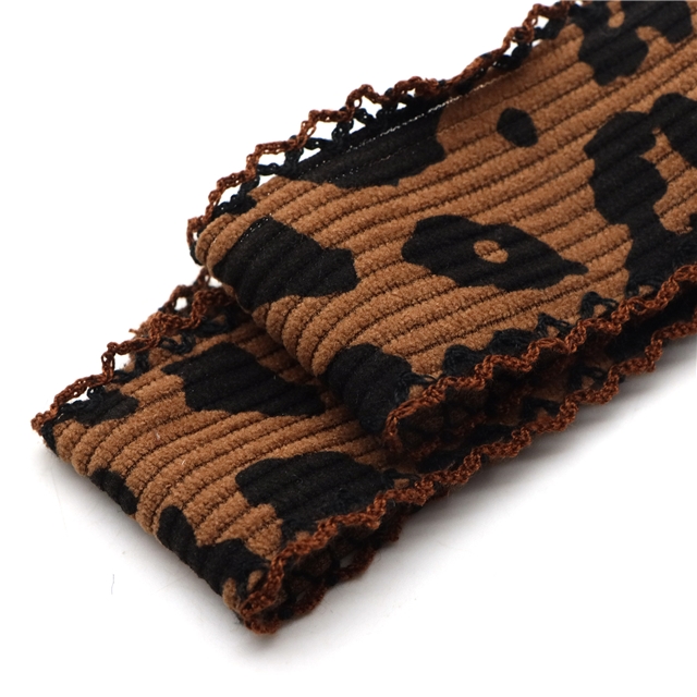 leopard corduroy double layer two-color hook ribbon