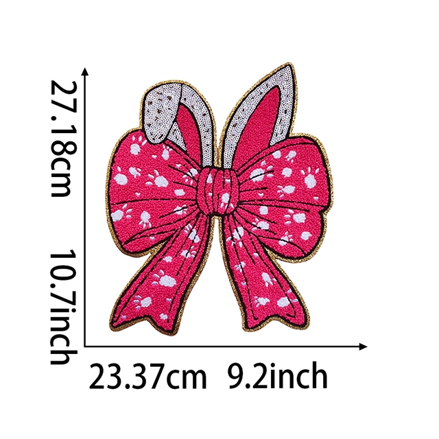 back with glue easter sequin rabbit embroidery patch (back with glue)