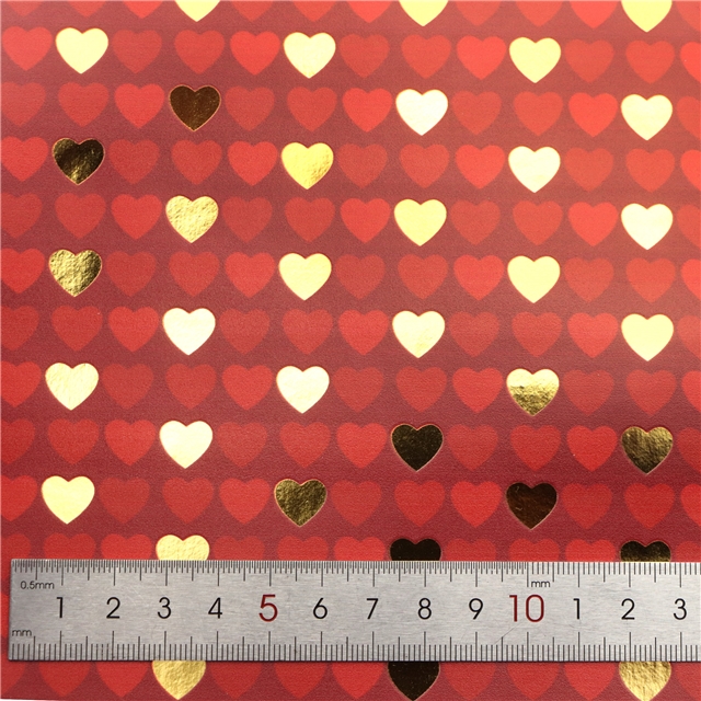 self printed gold foil faux leather fabric