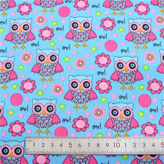 2 ways flower owl knit fabric