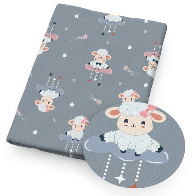 polyester cotton cute sheep series polyester cotton fabric set (12 pcs/set) polyester cotton fabric,20*20cm(7.9*7.9