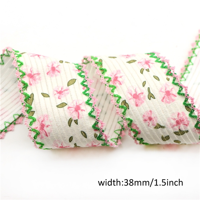 flower corduroy double layer two-color hook ribbon