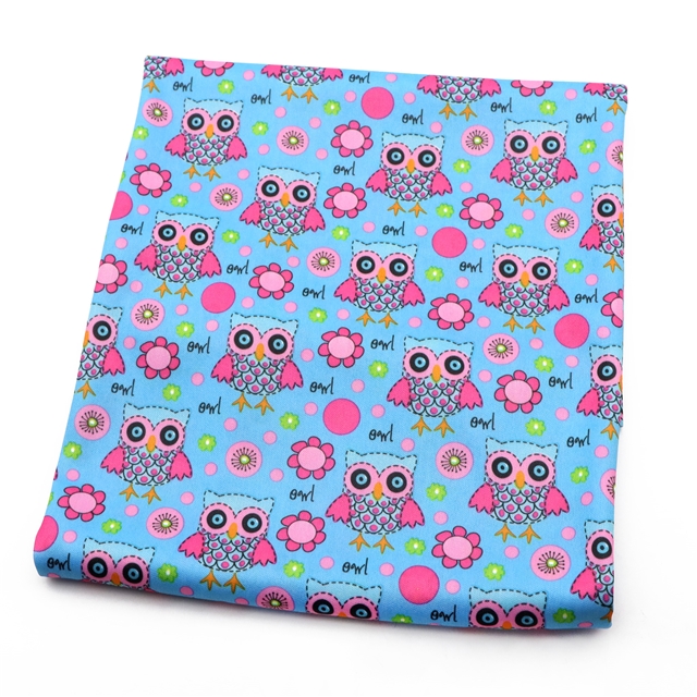 2 ways flower owl knit fabric