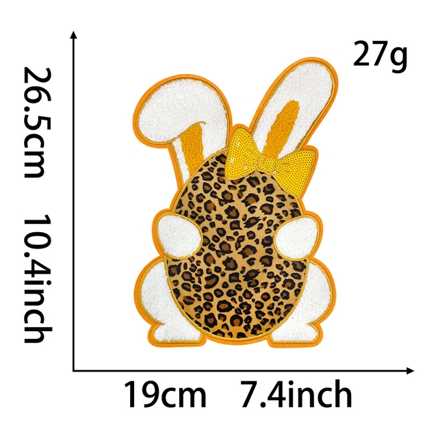 back with glue easter sequin rabbit embroidery patch (back with glue)
