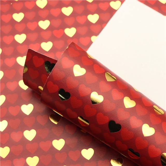 self printed gold foil faux leather fabric