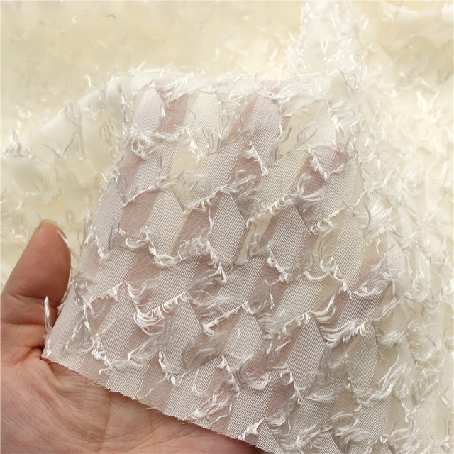 plain tassel cut chiffon fabric