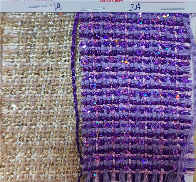 golden thread sequins woolen woven small fragrant fabric
