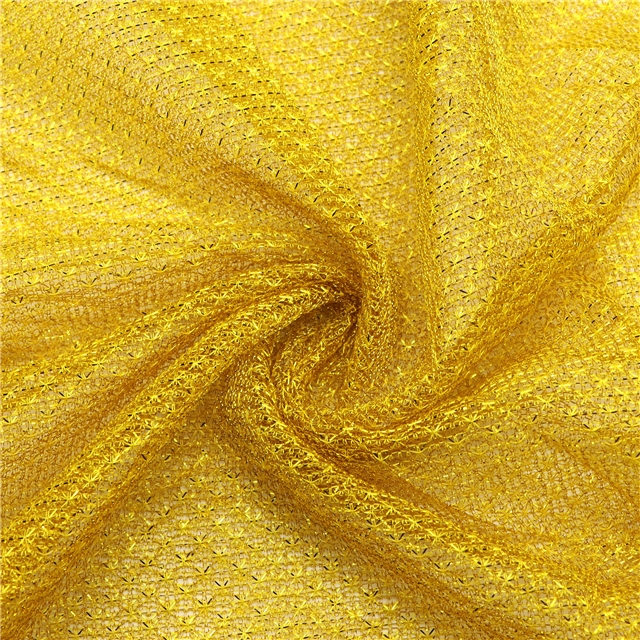 gold and silver wire diamond pattern hollow mesh fabric 15#,50*150cm(19.7*59.1