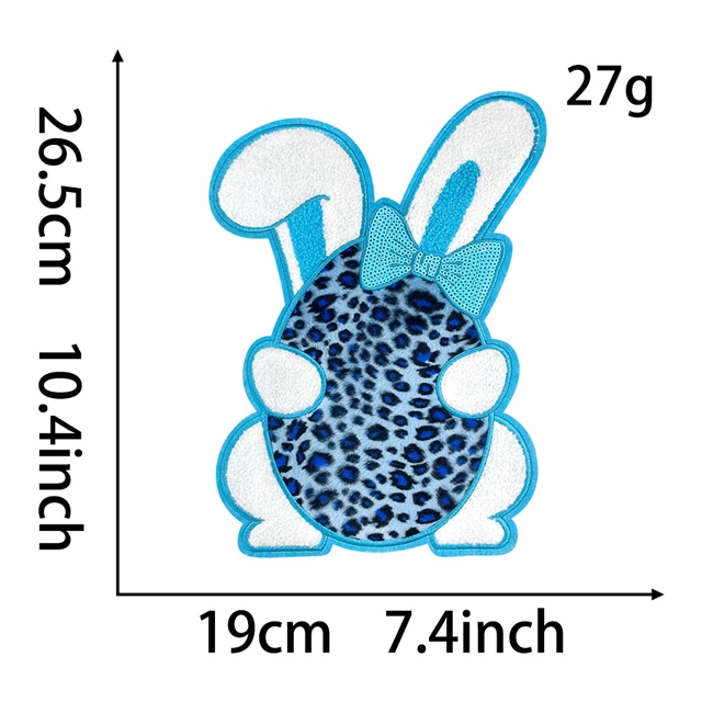back with glue easter sequin rabbit embroidery patch (back with glue)