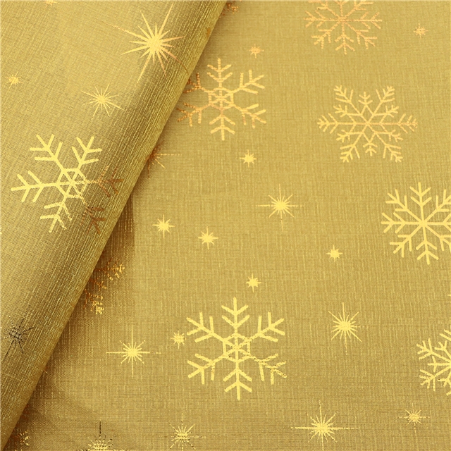 hot stamping snowflake bamboo fiber fabric gold,50*150cm(19.7*59.1