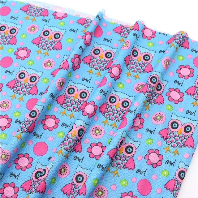 2 ways flower owl knit fabric