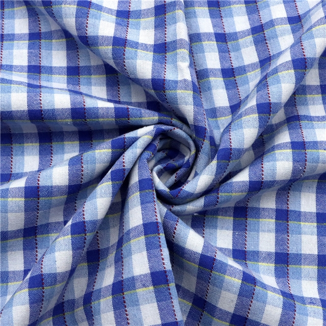 polyester cotton yarn dyed checkered fabric