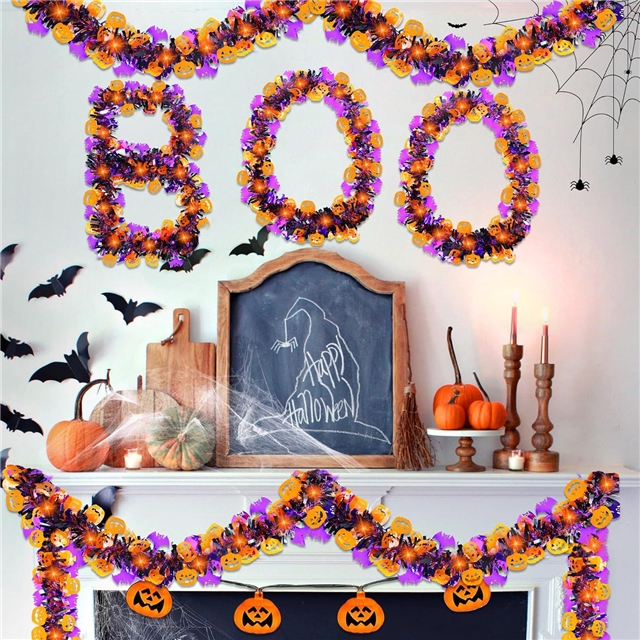 length: 2m pet halloween pumpkin floral decorative strips