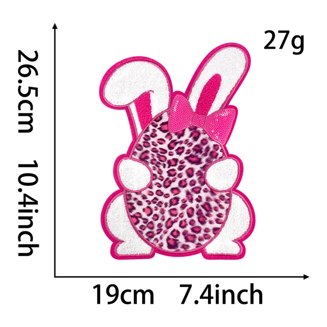 back with glue easter sequin rabbit embroidery patch (back with glue)