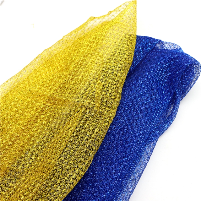 gold and silver wire diamond pattern hollow mesh fabric 15#,50*150cm(19.7*59.1
