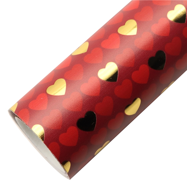 self printed gold foil faux leather fabric