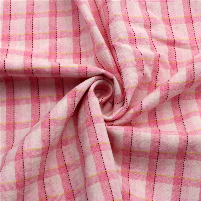 polyester cotton yarn dyed checkered fabric