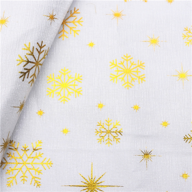 hot stamping snowflake bamboo fiber fabric white,50*150cm(19.7*59.1