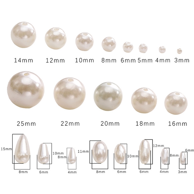 plastic/resin high brightness ABS imitation pearl (with hole)