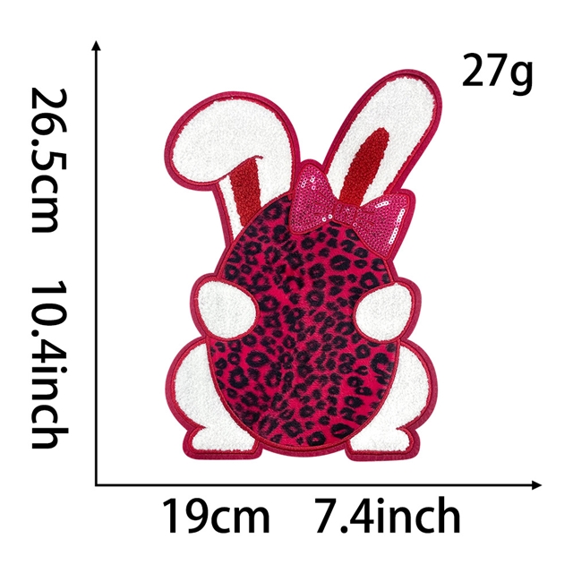 back with glue easter sequin rabbit embroidery patch (back with glue)