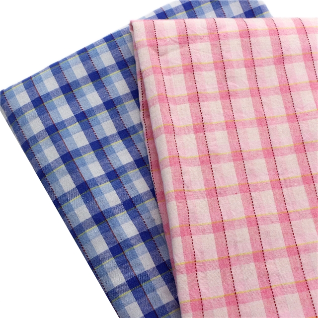 polyester cotton yarn dyed checkered fabric