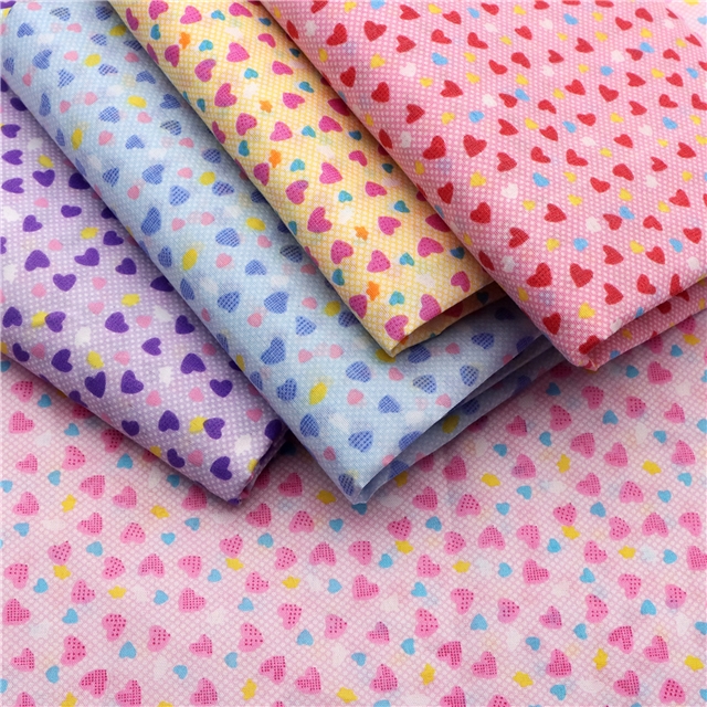 dots heart printed fabric
