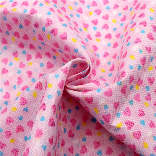 dots heart printed fabric