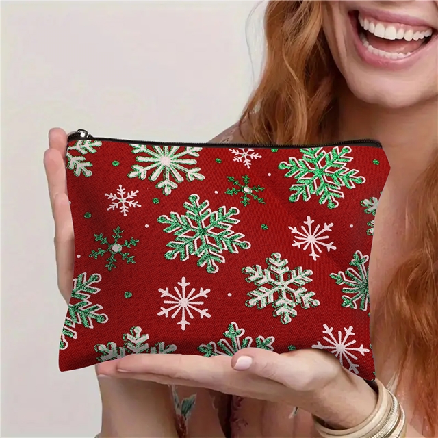 christmas snowflake glitter ink printed linen fabric