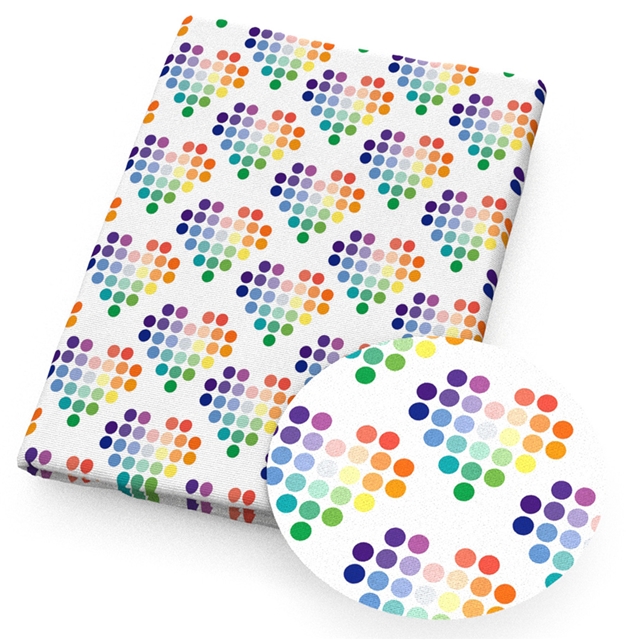 polyester cotton colorful geometric heart series polyester cotton fabric set (12 pcs/set)