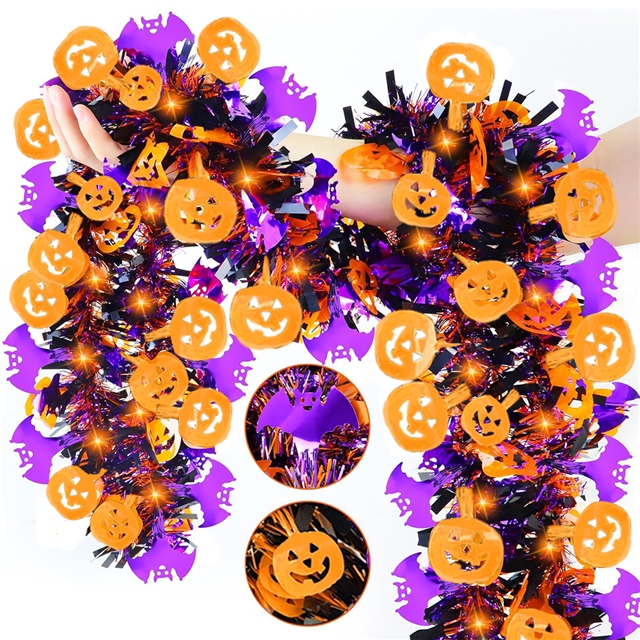 length: 2m pet halloween pumpkin floral decorative strips