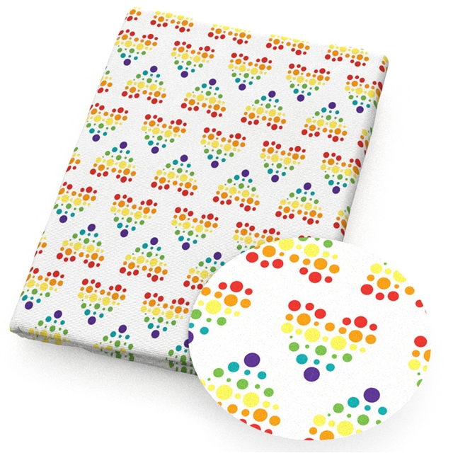 polyester cotton colorful geometric heart series polyester cotton fabric set (12 pcs/set)