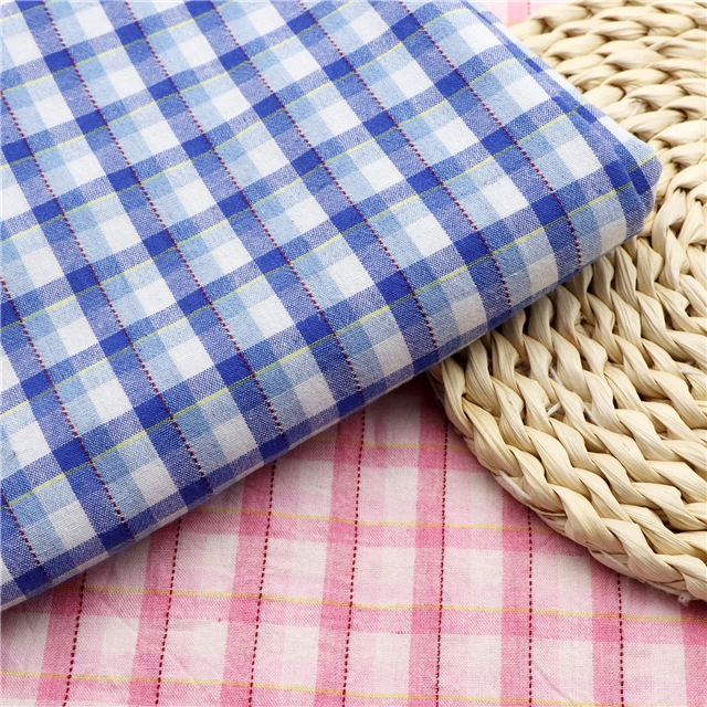 polyester cotton yarn dyed checkered fabric