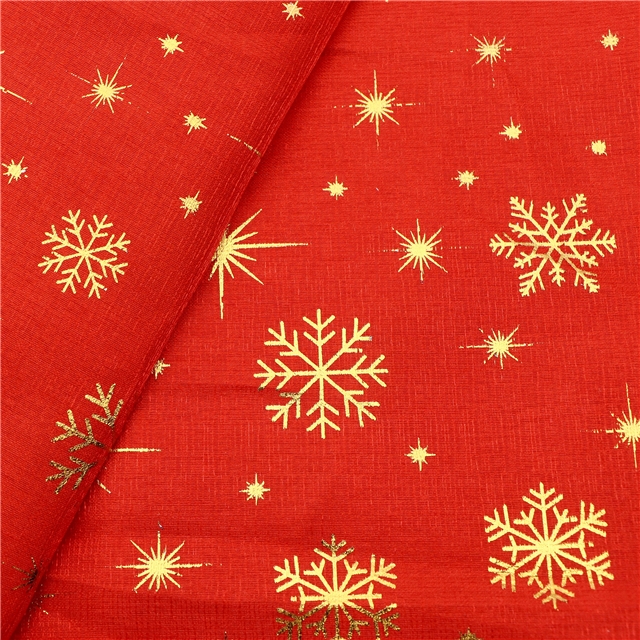 hot stamping snowflake bamboo fiber fabric red,50*150cm(19.7*59.1