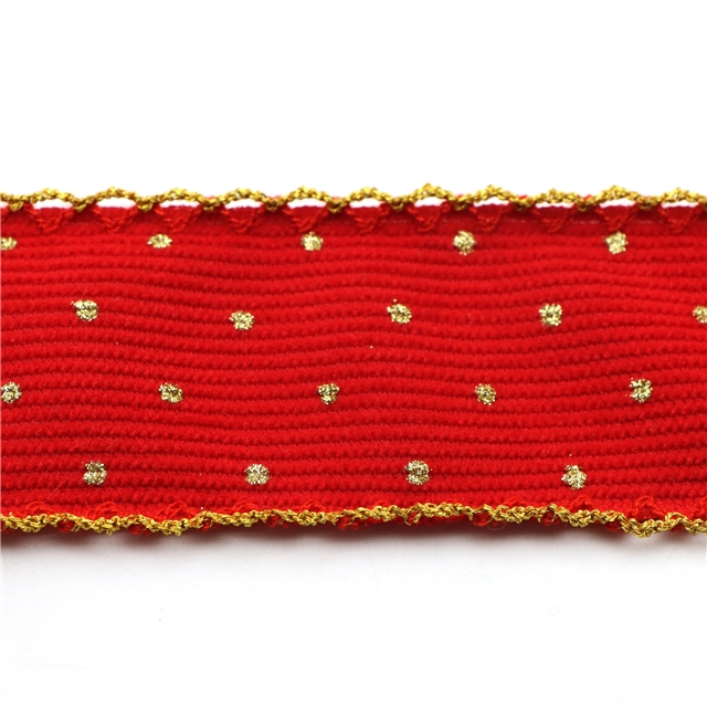 glitter dots corduroy double layer two-color hook ribbon