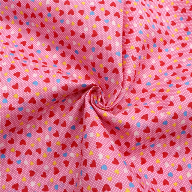 dots heart printed fabric