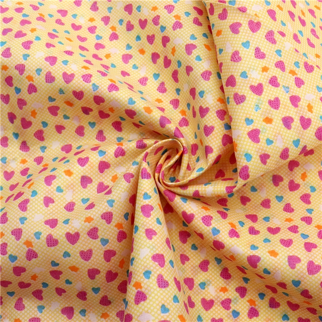 dots heart printed fabric