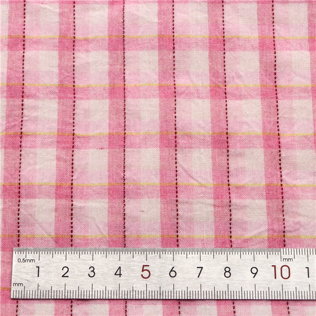 polyester cotton yarn dyed checkered fabric