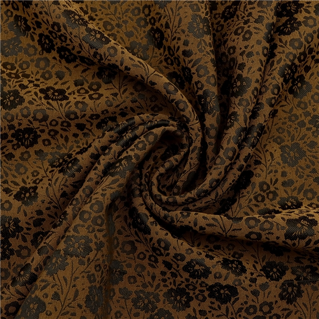 100% polyester polyester small floral jacquard fabric 5#coffee,50*145cm(19.7*57.1