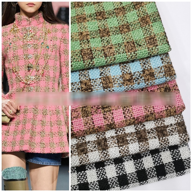 double color woolen woven small fragrant fabric